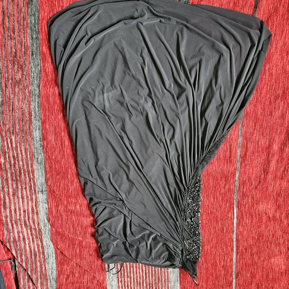 ABS Allen Schwartz Black One Sleeve Mini Dress - Picture 4 of 9